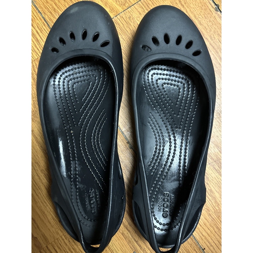 Crocs Kadee Mary Jane Slip On Sling Back Black Ballet Lightweight Women's 10